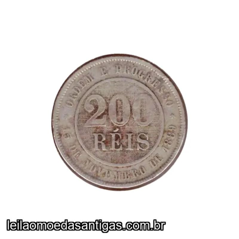 Moeda de 200 Réis - Ano 1900 - Estado de Conservação: MBC